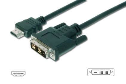 ASSMANN - Adapterkabel - HDMI hann til DVI-D hann - 3 m - dobbeltisolert - svart