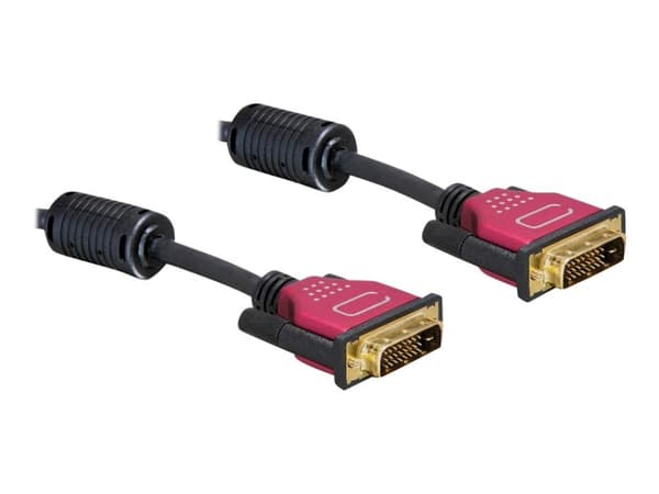 Delock - DVI-kabel - dobbeltlenke - DVI-D (hann) til DVI-D (hann) - 1.8 m