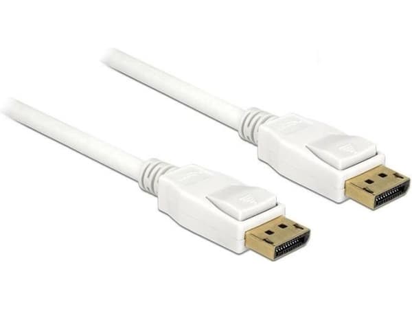Delock - DisplayPort-kabel - DisplayPort (hann) til DisplayPort (hann) - 2 m - 4K-støtte - hvit