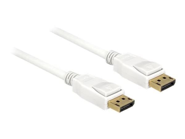 Delock - DisplayPort-kabel - DisplayPort (hann) til DisplayPort (hann) - 2 m - 4K-støtte - hvit