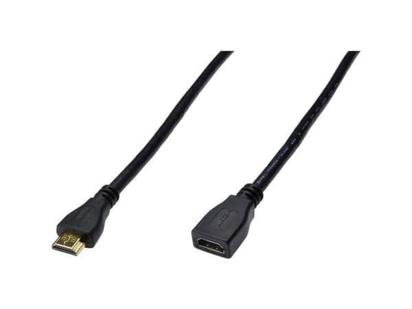 ASSMANN HDMI High Speed - HDMI-forlengelseskabel med Ethernet - HDMI hunn til HDMI hann - 3 m - trippel beskyttelse - svart