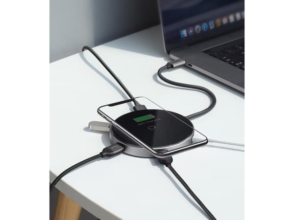 Charger induction for smartphone Baseus WXJMY-A0G (USB 2.0, USB 3.0, USB typ C, juodos spalvos)