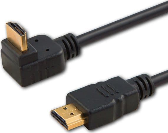 SAVIO CL-108 - HDMI-kabel med Ethernet - HDMI hann rett til HDMI hann rettvinklet - 1.5 m - skjermet - 4K-støtte