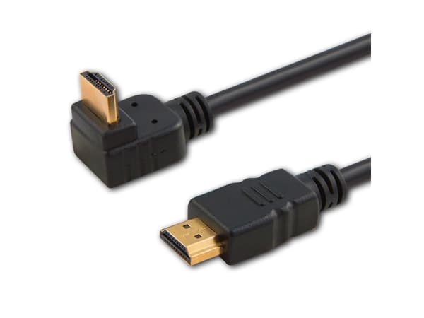 SAVIO CL-108 - HDMI-kabel med Ethernet - HDMI hann rett til HDMI hann rettvinklet - 1.5 m - skjermet - 4K-støtte