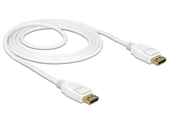 Delock - DisplayPort-kabel - DisplayPort (hann) til DisplayPort (hann) - DisplayPort 1.2a - 1.5 m - 4K-støtte - hvit