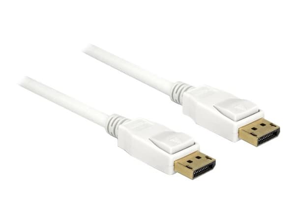 Delock - DisplayPort-kabel - DisplayPort (hann) til DisplayPort (hann) - DisplayPort 1.2a - 1.5 m - 4K-støtte - hvit