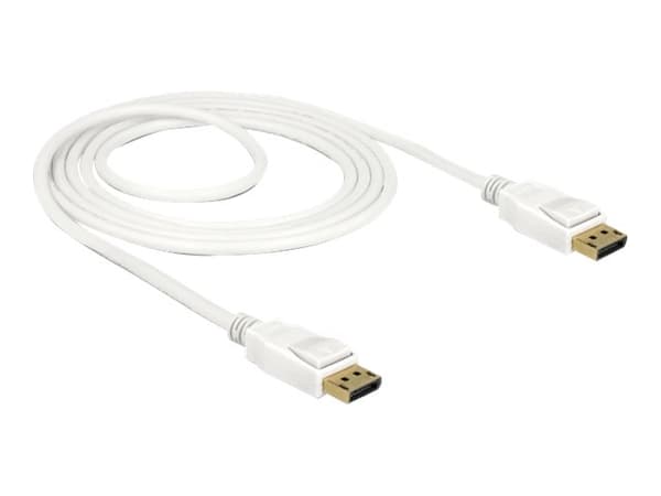 Delock - DisplayPort-kabel - DisplayPort (hann) til DisplayPort (hann) - DisplayPort 1.2a - 1.5 m - 4K-støtte - hvit