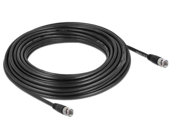 Delock - Videokabel - BNC hann til BNC hann - 15 m - koaksial - svart