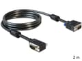 Miniatyrbilde 2 av 5: Delock - VGA-kabel - HD-15 (VGA) (hann) til HD-15 (VGA) (hann) - 2 m - 90°-kontakt