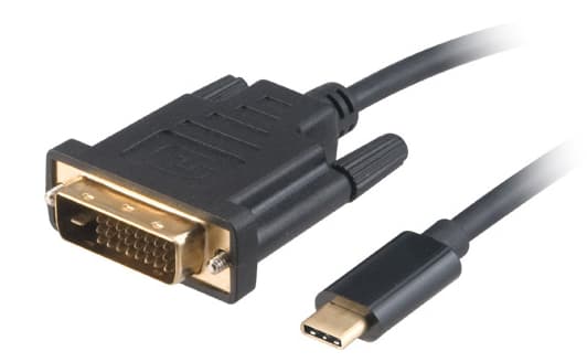 Akasa AK-CBCA10-18BK - Adapterkabel - DVI-D hann til 24 pin USB-C hann - 1.8 m - 4K-støtte