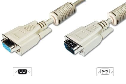 ASSMANN - VGA-forlengelseskabel - HD-15 (VGA) (hann) til HD-15 (VGA) (hunn) - 10 m - formstøpt - beige