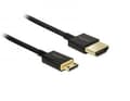 Miniatyrbilde 3 av 5: Delock Slim Premium - HDMI-kabel med Ethernet - 19 pin mini HDMI Type C hann til HDMI hann - 2 m - trippel beskyttelse - svart