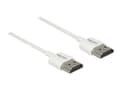 Miniatyrbild 1 av 5: Delock High Speed HDMI with Ethernet - HDMI-kabel med Ethernet - HDMI hane till HDMI hane - 1 m - trippelskärmad - vit - stöd för 4K