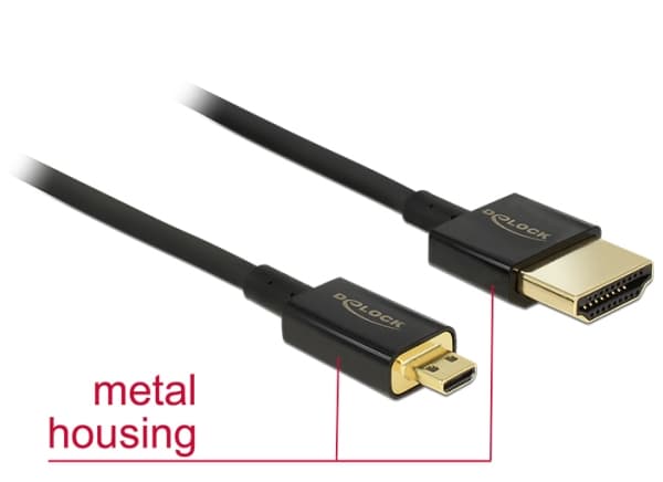 DeLOCK 85117, 0,25 m, HDMI-tyyppi A (vakio), HDMI-tyyppi A (vakio), 3840 x 2160 pikseliä, 3D, Musta