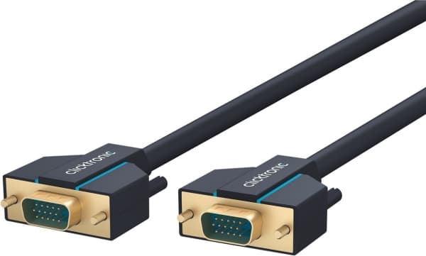 ClickTronic 3m VGA Connection, 3 m, VGA (D-Sub), VGA (D-Sub), Blå, Gull, Hankjønn/hankjønn
