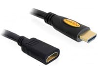 Delock High Speed HDMI with Ethernet - HDMI-forlengelseskabel - HDMI hann til HDMI hunn - 1 m