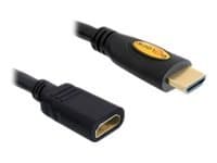 Delock High Speed HDMI with Ethernet - HDMI-forlengelseskabel - HDMI hann til HDMI hunn - 1 m