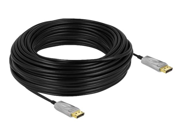 Delock - DisplayPort-kabel - DisplayPort (hann) til DisplayPort (hann) - DisplayPort 1.4 - 30 m - aktiv, støtte for 8K UHD (7680 x 4320), gullglimtko
