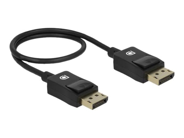 Delock Coaxial - Skjermkabel - DisplayPort (hann) til DisplayPort (hann) - DisplayPort 1.4 - 0.5 m - 8K-støtte - svart