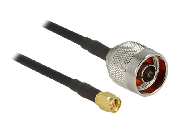 Delock - Antennekabel - SMA hann til N-kontakt hann - 5 m - svart