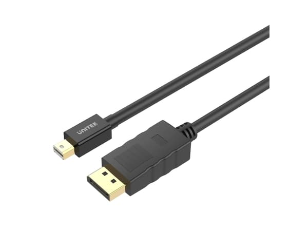 Unitek Y-C611BK - DisplayPort-kabel - Mini DisplayPort (hann) til DisplayPort (hann) - DisplayPort 1.2 - 2 m - 4K-støtte - svart