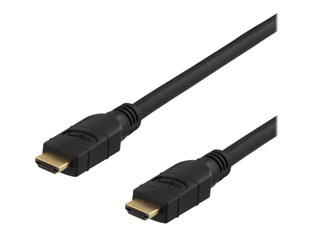 DELTACO Prime HDMI-3050 - HDMI-kabel med Ethernet - HDMI hane till HDMI hane - 5 m - svart - stöd för 4K, aktiv