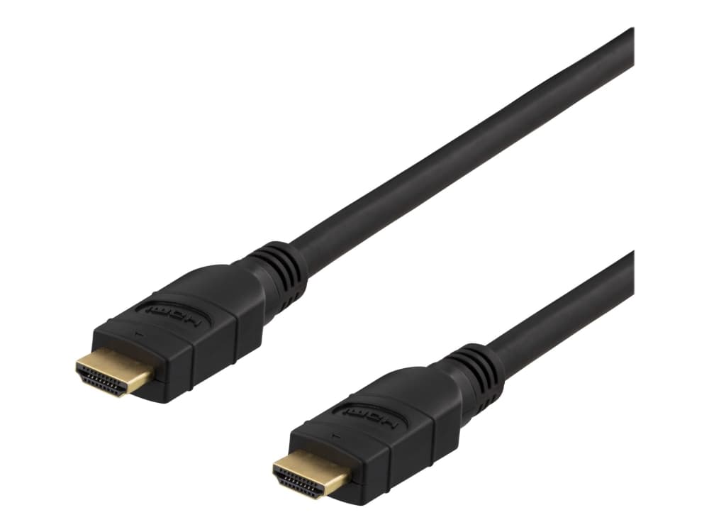 DELTACO Prime HDMI-3100 - HDMI-kabel med Ethernet - HDMI hane till HDMI hane - 10 m - svart - stöd för 4K, aktiv