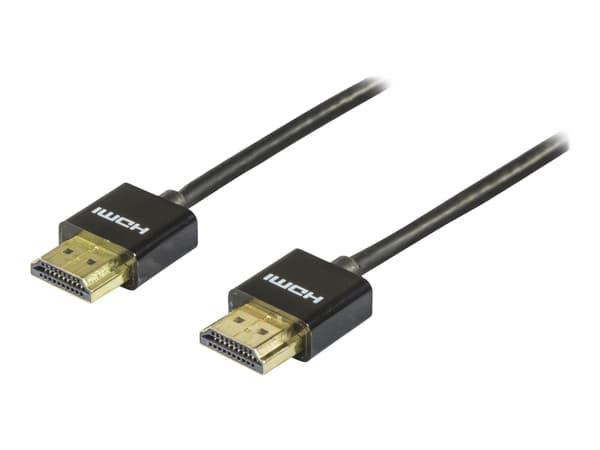 DELTACO - HDMI-kabel med Ethernet - HDMI han til HDMI han - 1 m - sort