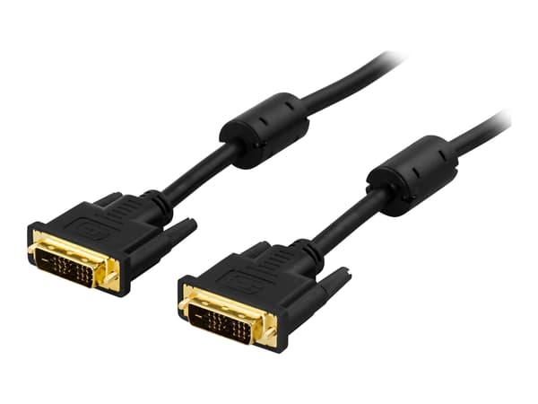 DELTACO VE011-AA - DVI-kabel - enkeltlenke - DVI-D (hann) til DVI-D (hann) - 1 m - svart