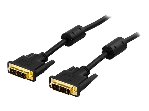 DELTACO VE011-AA - DVI-kabel - enkeltlenke - DVI-D (hann) til DVI-D (hann) - 1 m - svart