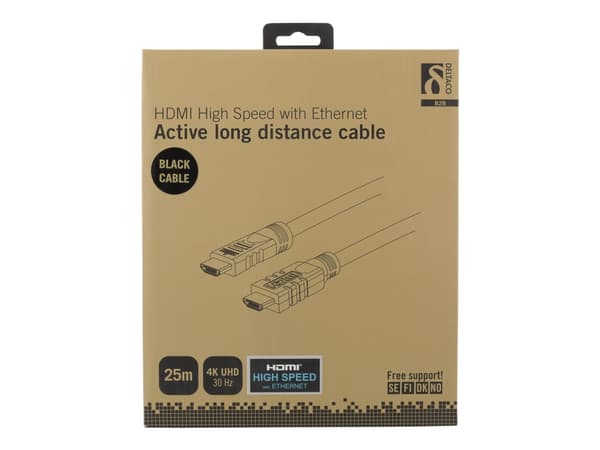 DELTACO HDMI-1250 - HDMI-kabel med Ethernet - HDMI hann til HDMI hann - 25 m - svart