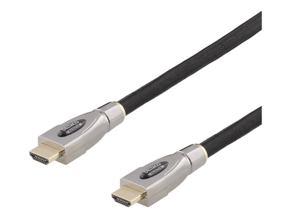 DELTACO Prime HDMI-4150 - HDMI-kabel med Ethernet - HDMI hane till HDMI hane - 15 m - svart - stöd för 4K, aktiv
