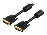 DELTACO - DVI-kabel - dobbeltlenke - DVI-I (hann) til DVI-I (hann) - 2 m - formstøpt - svart