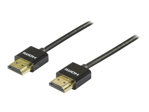DELTACO HDMI-1090 - HDMI-kabel med Ethernet - HDMI hann til HDMI hann - 50 cm - svart