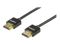 Miniatyrbilde 1 av 5: DELTACO HDMI-1090 - HDMI-kabel med Ethernet - HDMI hann til HDMI hann - 50 cm - svart