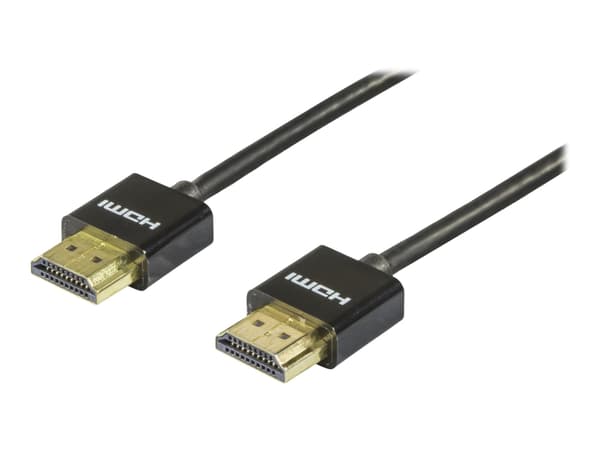 DELTACO HDMI-1090 - HDMI-kabel med Ethernet - HDMI hann til HDMI hann - 50 cm - svart