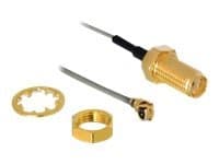 Delock HF Antenna Connection for Installation - Antennekabel - I-PEX (hann) til SMA (hunn) - 20 cm - grå