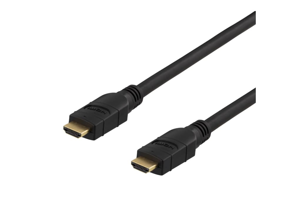 DELTACO Prime HDMI-3150 - HDMI-kabel med Ethernet - HDMI hane till HDMI hane - 15 m - svart - stöd för 4K, aktiv