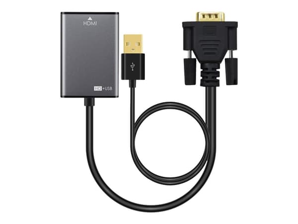 MicroConnect - HDMI-adapter - USB, HD-15 (VGA) till HDMI hona - 15 cm - svart - aktiv, stöd för 1080p