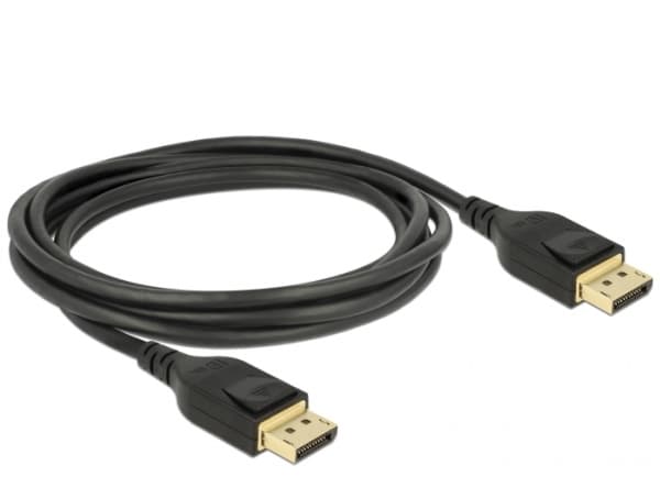 Delock - DisplayPort-kabel - DisplayPort (hann) til DisplayPort (hann) - DisplayPort 1.4 - 3 m - 8K-støtte - svart