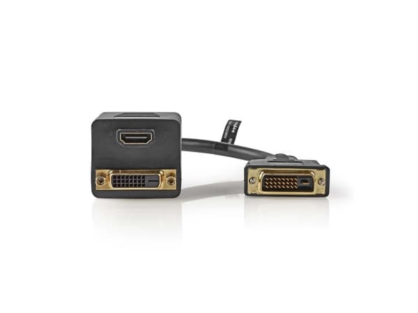 Nedis - Video adapter - DVI-D hann til DVI-D, HDMI hunn - 20 cm - svart