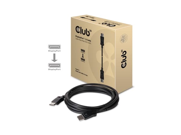 Club 3D - DisplayPort-kabel - DisplayPort (hane) till DisplayPort (hane) - 3 m - sprintlåsning