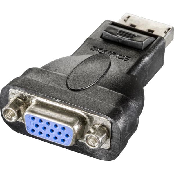DELTACO DP-VGA - DisplayPort-adapter - DisplayPort (hann) til HD-15 (VGA) (hunn) - svart