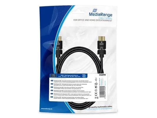 MediaRange MRCS197, 2 m, HDMI Type A (Standard), HDMI Type A (Standard), 18 Gbps, Sort