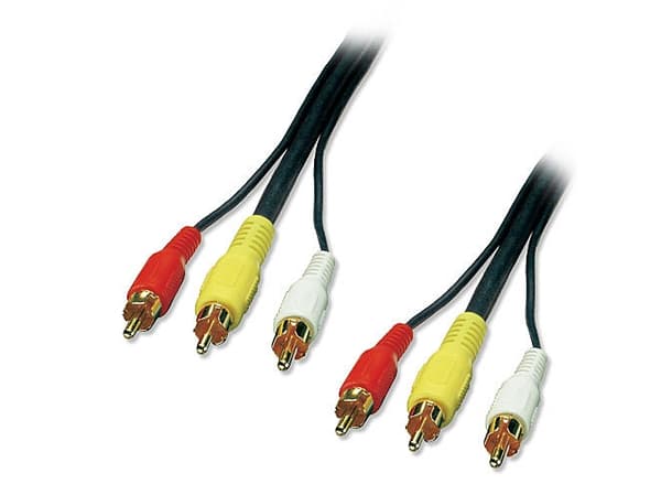 Lindy 35690 ljudkabel 1 m 3 x RCA Svart, Röd, Vit, Gul