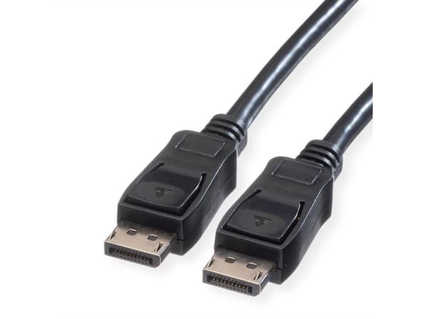 Value DP - DP 1 m, 1 m, DisplayPort, DisplayPort, Hankjønn, Hankjønn, Sort