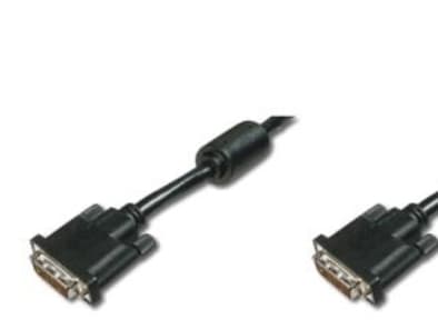 DIGITUS - DVI-kabel - dobbeltlenke - DVI-D (hann) til DVI-D (hann) - 5 m - formstøpt, tommelskruer - svart