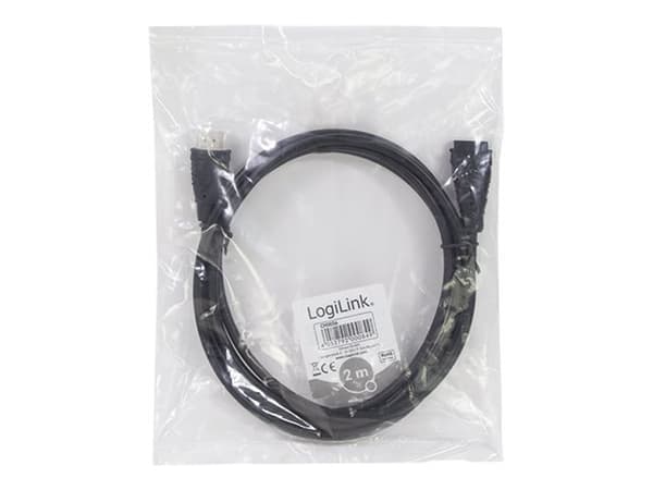 LogiLink High Speed with Ethernet - HDMI-förlängningskabel med Ethernet - HDMI hane till HDMI hona - 2 m