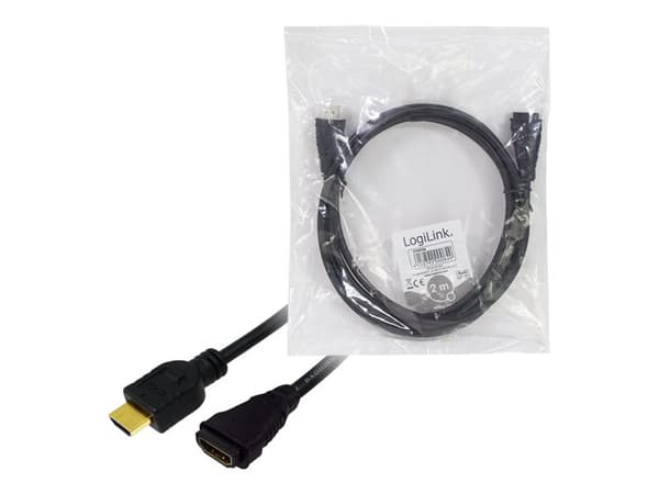 LogiLink High Speed with Ethernet - HDMI-förlängningskabel med Ethernet - HDMI hane till HDMI hona - 2 m