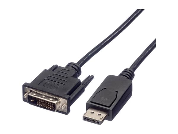 ROLINE 11.04.5613, 1 m, DVI-D, DisplayPort, Hankoppling, Hankoppling, Svart